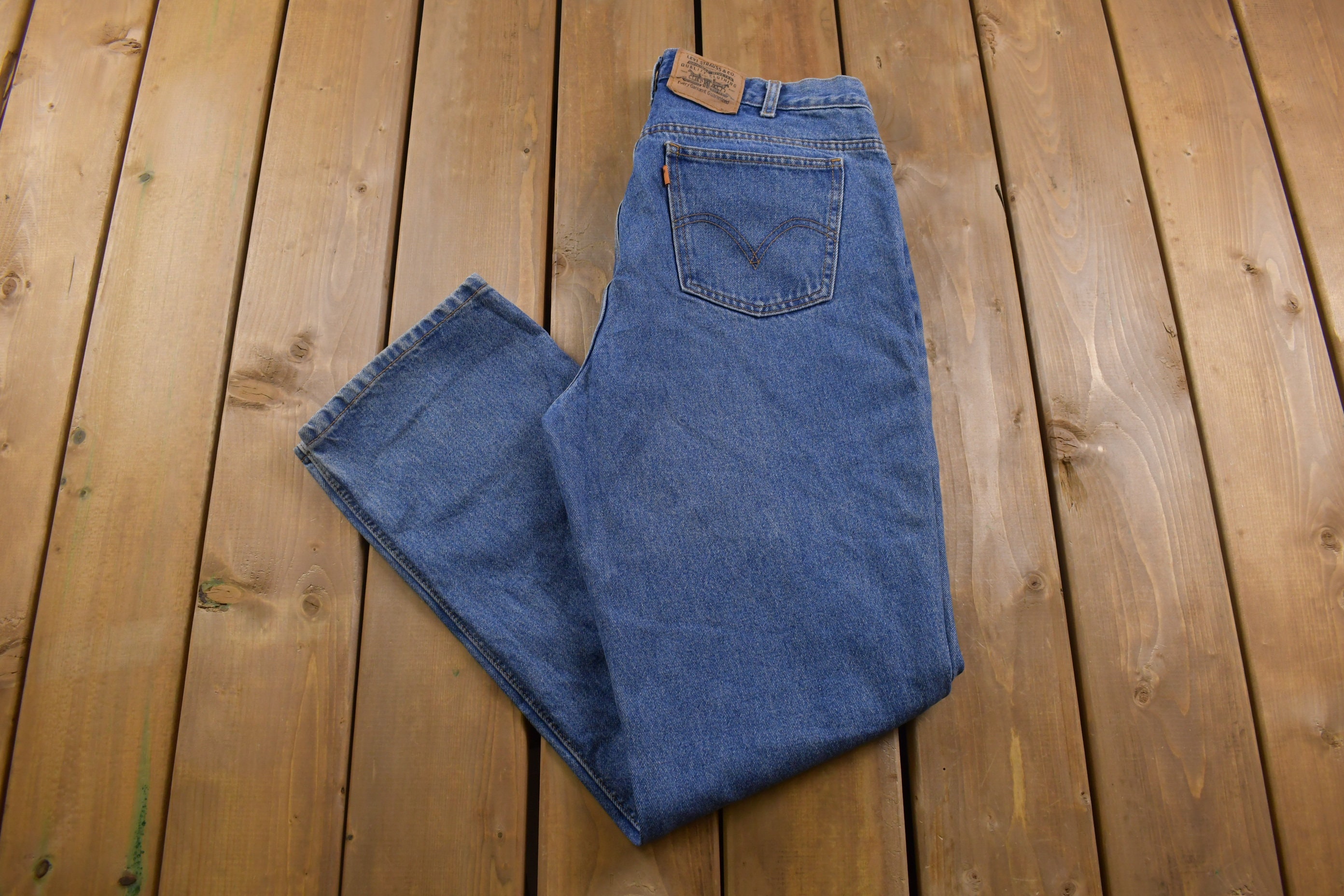Vintage 1990s Levi's Orange Tab Blue Jeans Size 34 X 32 / 90s