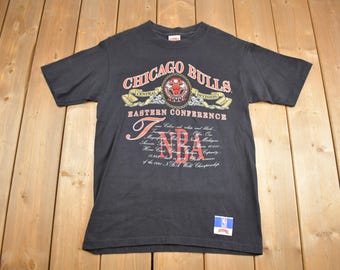 Vintage 1991 Chicago Bulls NBA Embroidered T Shirt Single Stitch / Chicago T Shirt / Vintage Basketball / Nutmeg / Made In USA