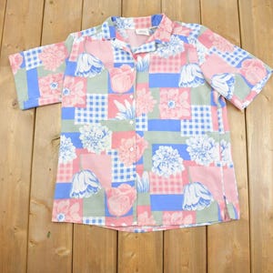 Vintage 1990s Allison Daley Floral gemustertes Hemd mit Knöpfen