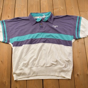 Vintage 1990s Spalding Logo Collard T-Shirt / 90s / Vintage Streetwear / Graphic T Shirt / Athletics / Vintage Sports / Tennis
