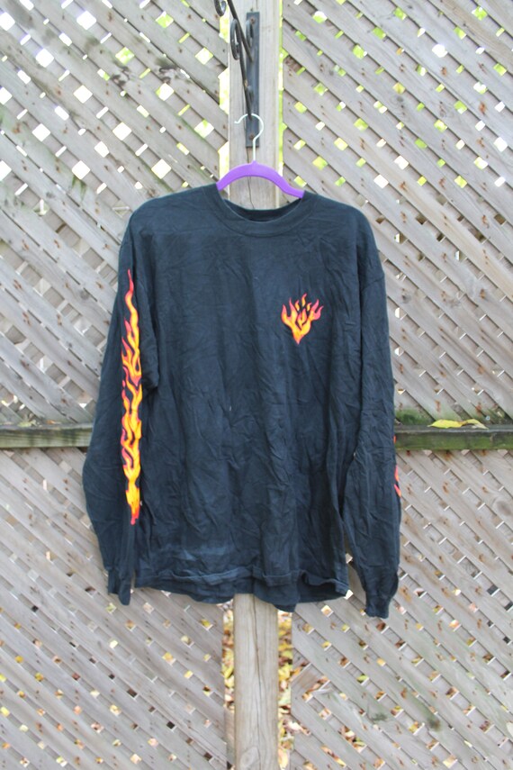 Vintage T-Shirt / Flames / Fire Graphic / Anvil T-