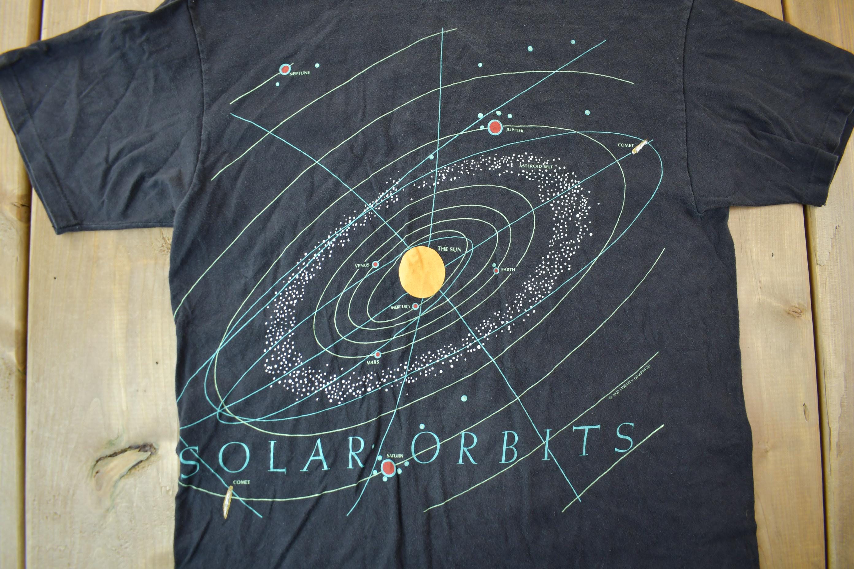 Vintage 1993 Solar Orbits Galaxy Space Theme Graphic T-shirt Size