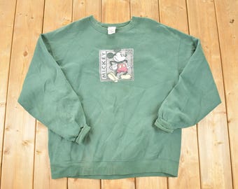 Vintage 1990s Mickey Mouse Disney Crewneck Mens L / Vintage Sweatshirt / Screen Print Disney Sweater