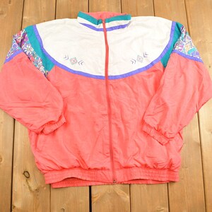 Vintage 1990s Color Block Bold Spirit Windbreaker / Abstract Pattern / Athletic Sportswear / Outerwear Jacket / Streetwear Fashion