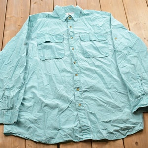 Vintage 1990s LL Bean Blank Button Up Shirt / 1990s Button Up / Vintage Flannel / Basic Button Up / Vintage LL Bean / 90s LL Bean Button Up