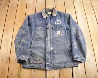 Vintage 1990s Traditional Carhartt Distressed Work Coat / Workwear / Vintage Carhartt / Distressed Carhartt / Patchwork