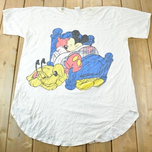 ヴィンテージ 1990 年代 ミッキーマウス ラウンジ T シャツ / 90 年代 グラフィック T シャツ / シングルステッチ / パジャマ シャツ / XXL