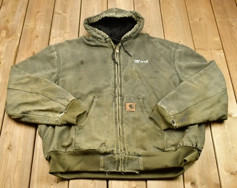 Vintage Carhartt J130 MOS Faded Distressed Canvas Hooded Vintage Carhartt J130 MOS Faded Distressed Canvas Hooded