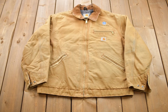 Vintage 1990s Carhartt Detroit Jacket / Workwear / Corduroy Collar