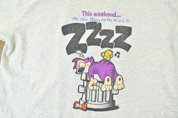 Vintage 1990s Sleeping Cats Vetements Original Design Single Stitch T-Shirt  / 90s Vintage Souvenir Tee / Rare Vacation Tee View 2