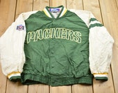 Vintage 1990s Green Bay Packers NFL Pro Player Bomber Jacket Athleisure Streetwear Athletic Sportswear Streetwear 90s Bomber