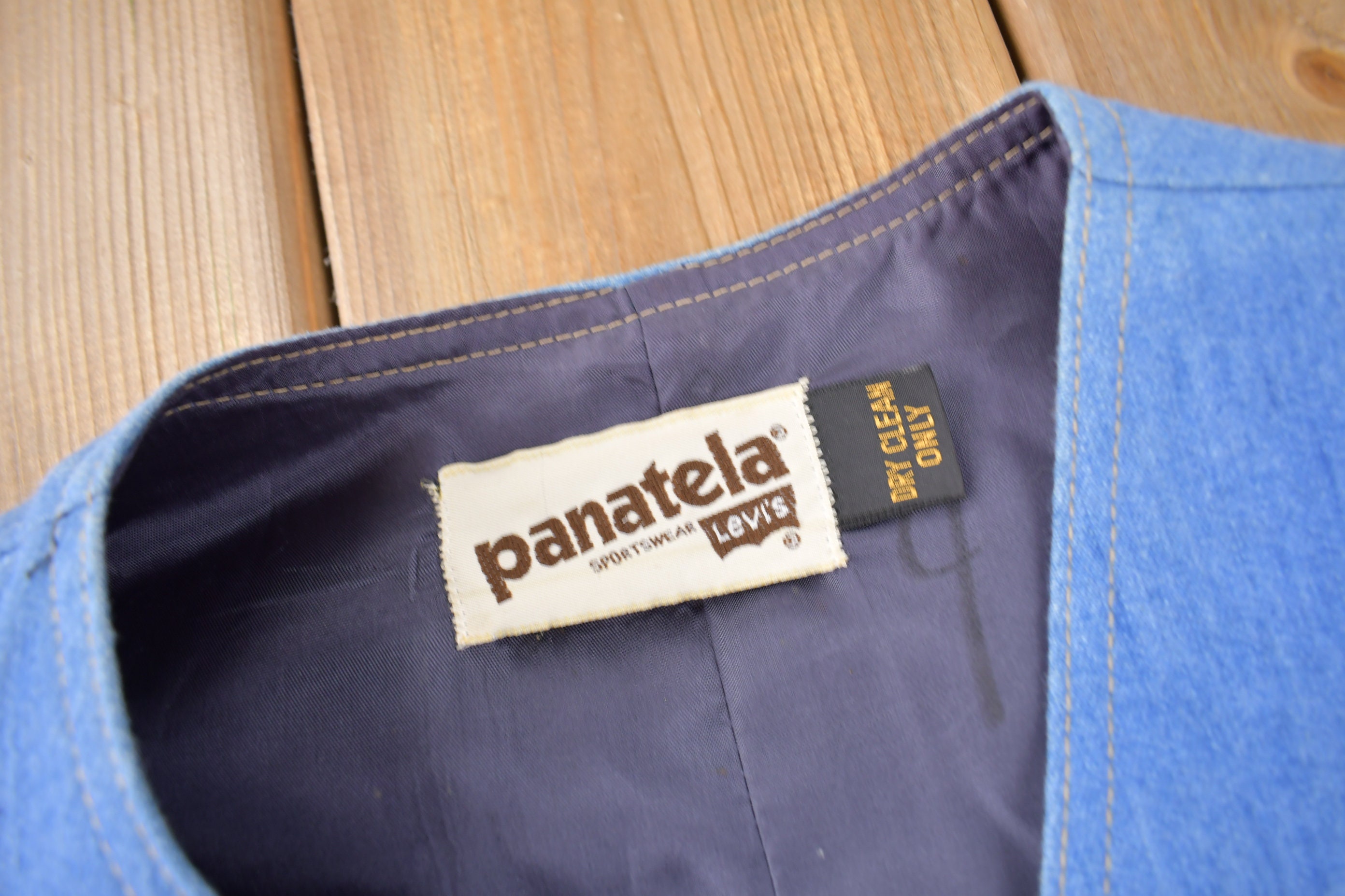 Vintage 1970s Levi's Panatela Denim Button up Vest Made in