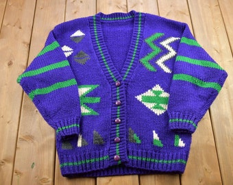Vintage 90s Sandy Starkman Patchwork Indie Rainbow Whimsical