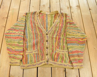Vintage Coogi Australia 3D Cable Knit Cardigan Sweater Men's XL / Vintage Coogi Sweater / Made In Australia / Streetwear