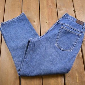 Vintage 1990s L.L Bean Plaid Cotton Lined Jeans 28 x 26 / Vintage Jeans / Vintage LL Bean / Relaxed Fit / Streetwear Fashion / Vintage Pants
