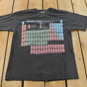 Vintage 1990s Periodic Table Of The Elements Single Stitch Graphic T Shirt Men's M