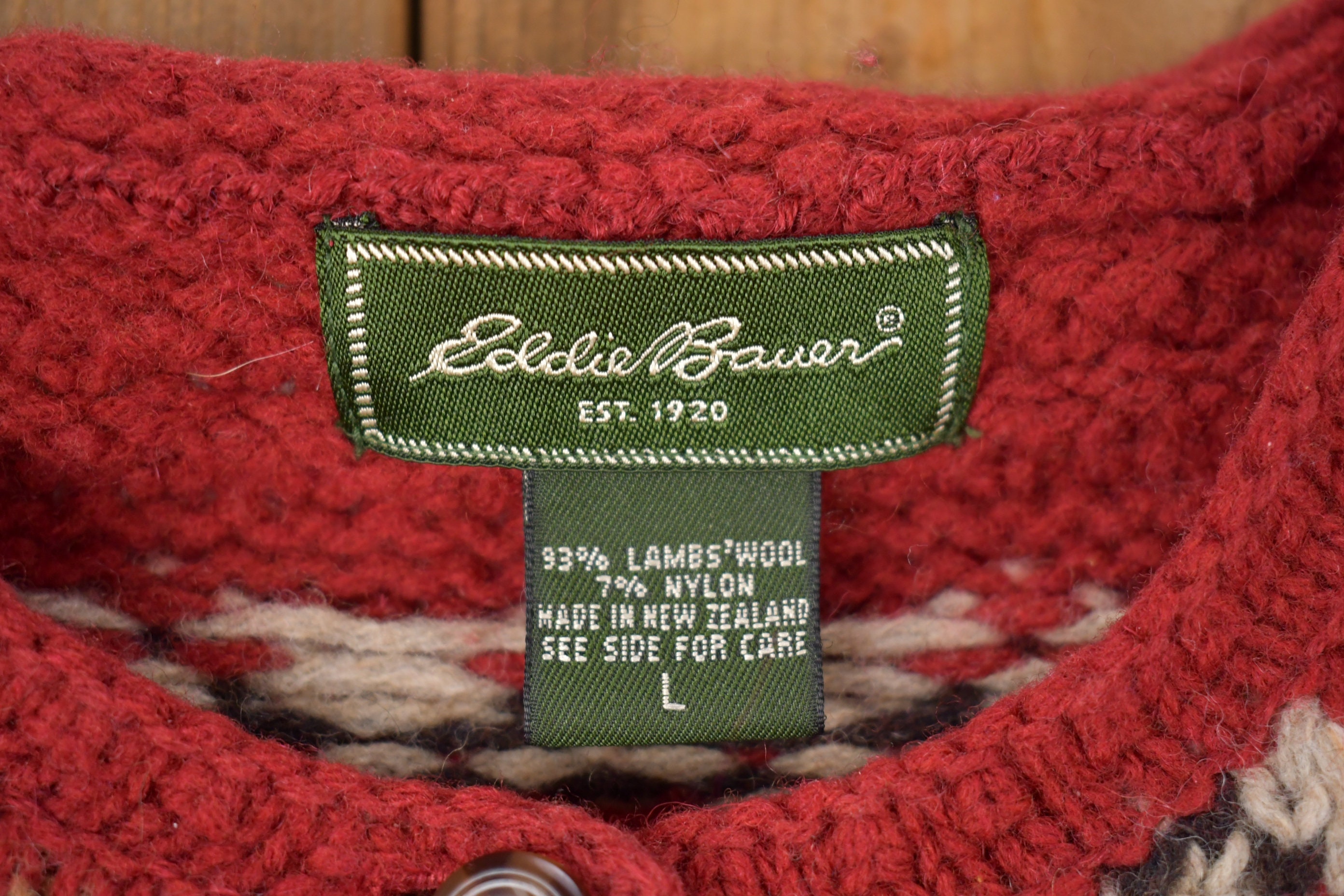 Vintage 1980s Eddie Bauer Knitted Sweater / Vintage 90s Cardigan 