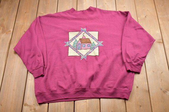 Vintage 1990s House Embroidered Graphic Crewneck … - image 1