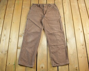 Vintage 2000s Carhartt Carpenter Work Pants Adult 33 x 29.5 / Y2K Carpenter Jeans / Vintage Workwear / Distressed Sun Faded