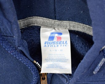 Vintage 1990s Russell Athletics Blank Zip up Hoodie Sweatshirt