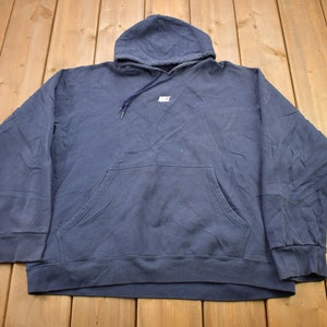 Vintage Y2K Nike Mini Center Logo Hoodie / Embroidered / Nike Mid Swoosh / Vintage Nike Hoodie / Navy Blue