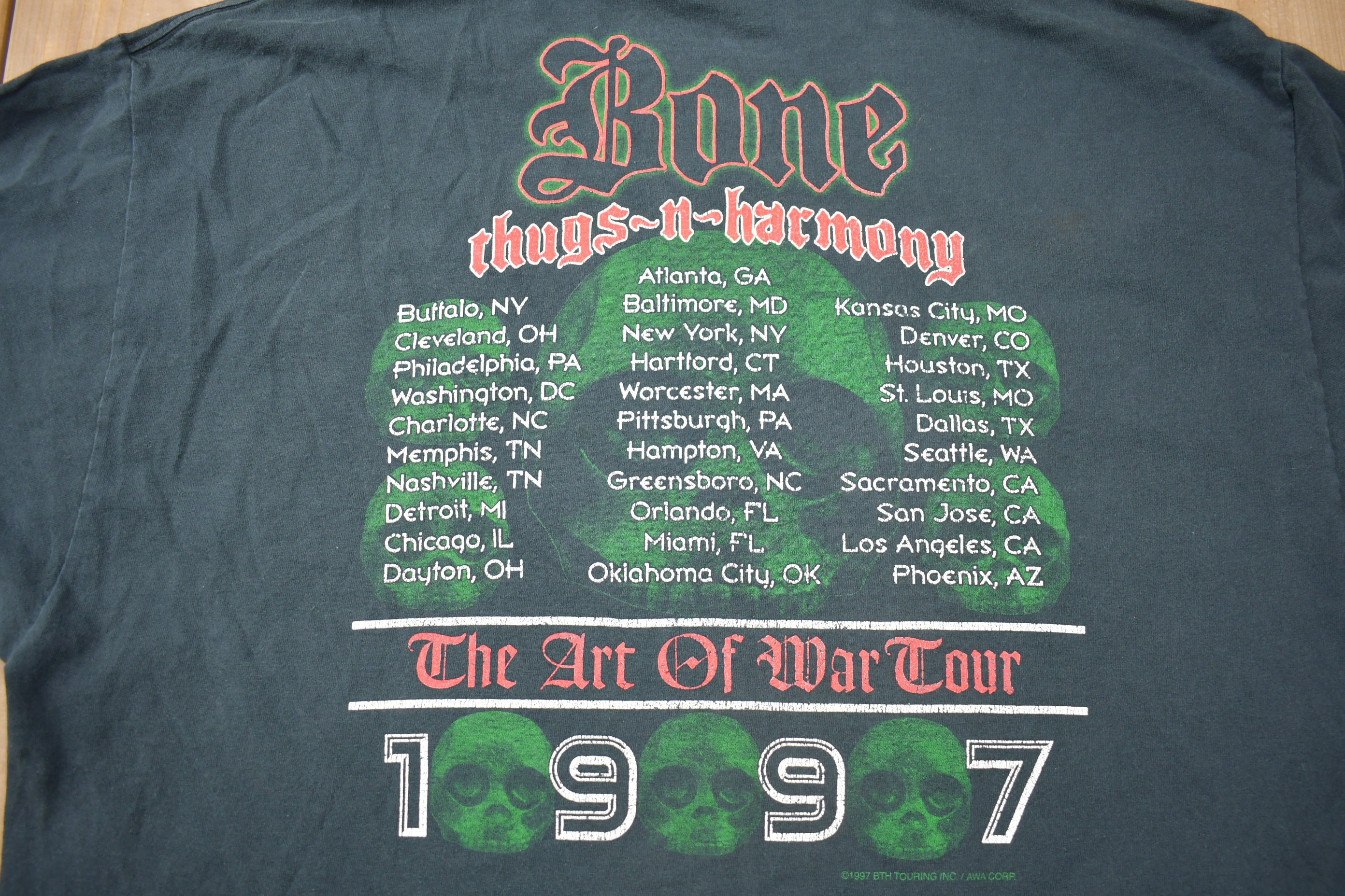 ヴィンテージ 1997 Bone Thugs-N-Harmony The Art Of War ツアー T 