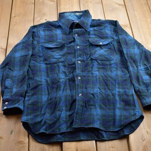 Vintage 1990s JC Penney 100% Wool Plaid Flannel Button Up Shirt / 1990s Button Up / Vintage Flannel / Plaid Shirt / Button Down / Wool