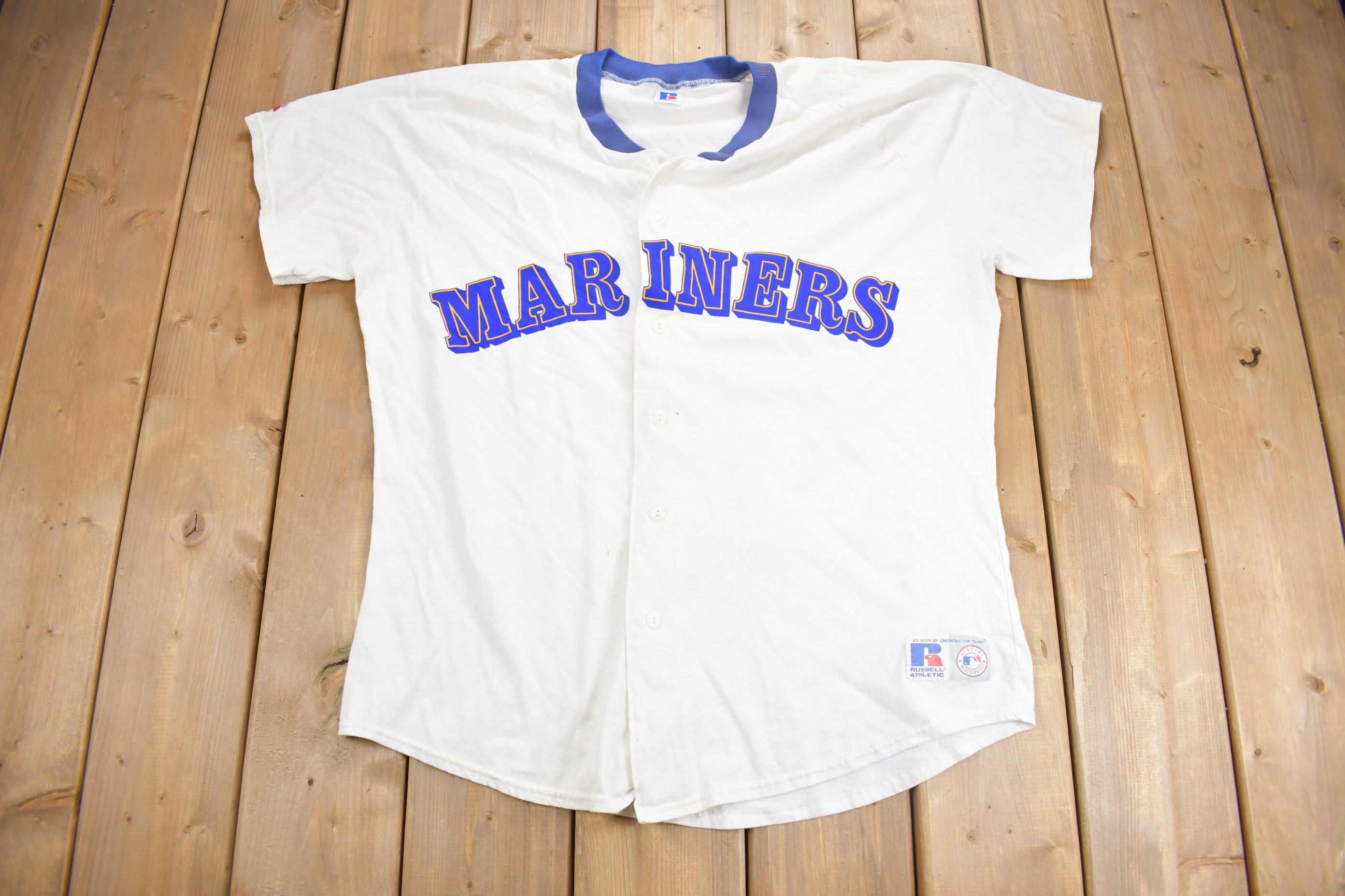 Seattle Mariners Cream ALT Majestic MLB Baseball Jersey Sz XXL Made In USA