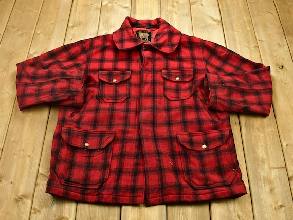 Vintage 1950s Woolrich Buffalo Plaid Wool Hunting Jacket / - Etsy