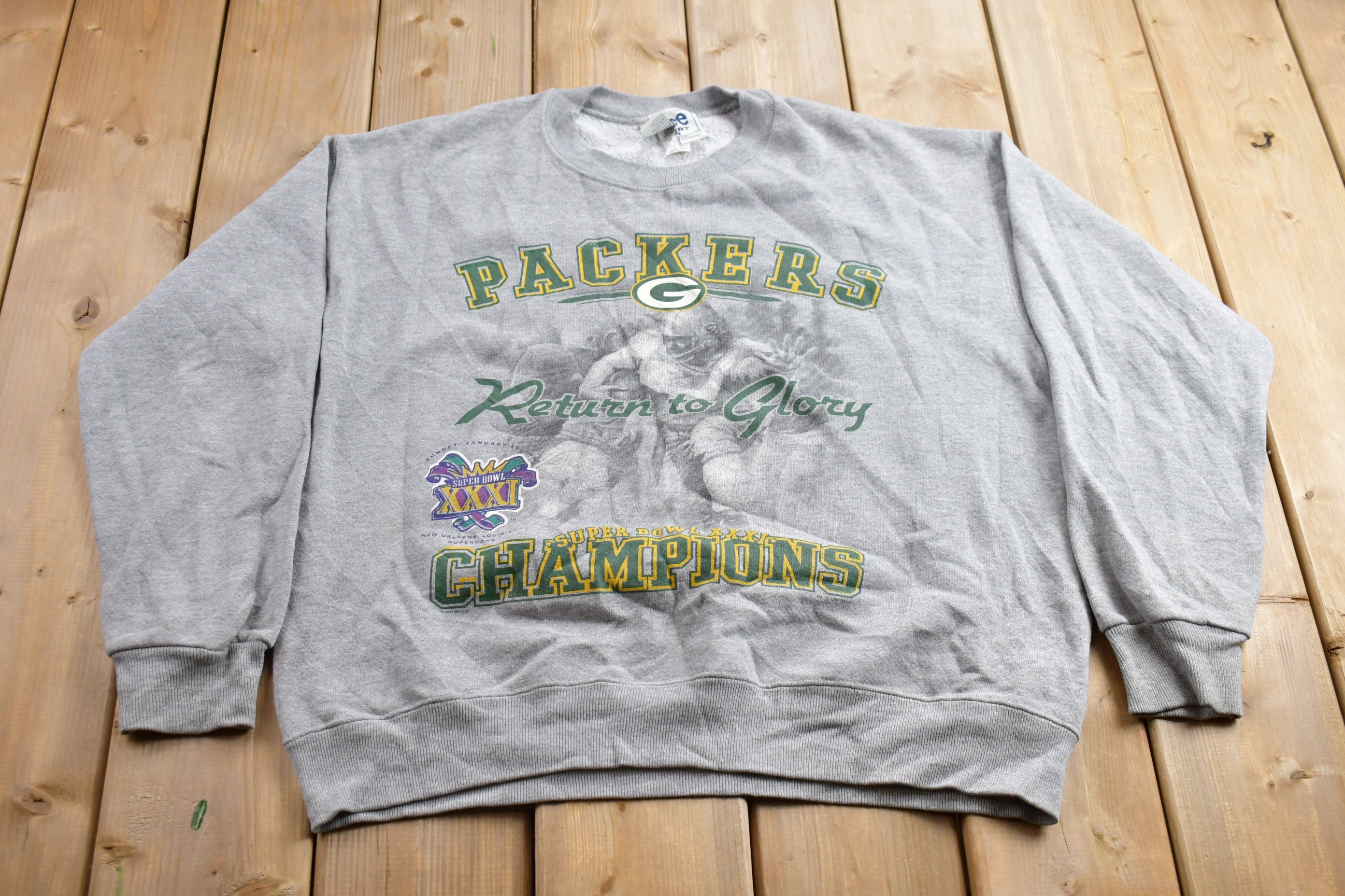 Sweat Vintage Green Bay Packers NFL, Homme 2XL, Années 90, Polaire Super Bowl