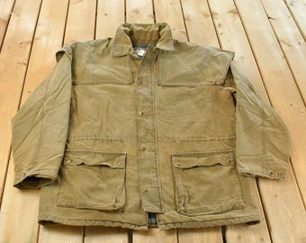 Vintage 1980s Trailways Duster Field Coat Men's XL Tall / Workwear / Outdoors / Duster Jacket / Made in Canada