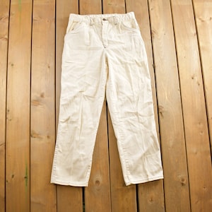 Vintage 1990s White Cargo Pants Size 34x31 / True Vintage / Streetwear Fashion / Vintage Pants/ White Cargos