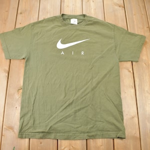 Vintage 1990s Nike Air Graphic T-Shirt / Vintage Streetwear / Graphic T Shirt / Green T Shirt
