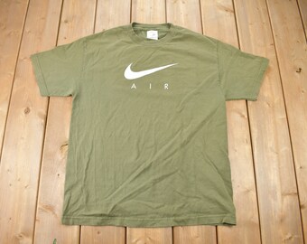 Vintage 1990s Nike Air Graphic T-Shirt / Vintage Streetwear / Graphic T Shirt / Green T Shirt