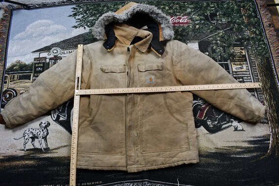 Vintage 1990s Carhartt Fur hood Full Zip Winter W… - image 8