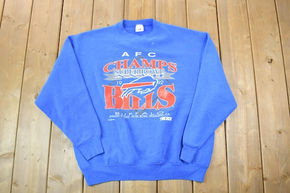 80〜90's】ヴィンテージ NFL バッファロー・ビルズ スウェットXL青