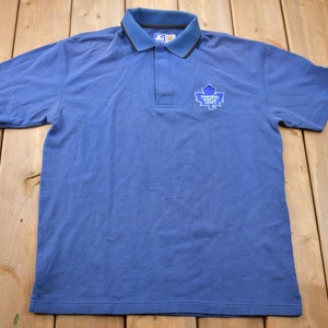 Vintage 1990s Toronto Maple Leafs Starter NHL Graphic Polo Button Up T-Shirt / NHL Hockey / 90s Streetwear / Sportswear