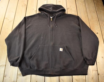 Vintage Y2K Carhartt Zip Up Hoodie Size 4XL / Vintage Workwear / Vintage Carhartt / Distressed /. Black Carhartt