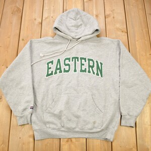Vintage 1990s Eastern University Collegiate Hoodie / Embroidered / Jansport Sweatshirt / Sportswear / Americana