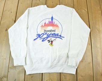 Vintage 1980s Walt Disneyland Mickey Mouse Crewneck Adult Small / Made In USA / Vintage Sweatshirt / Cartoon / Travel / 80s Disney