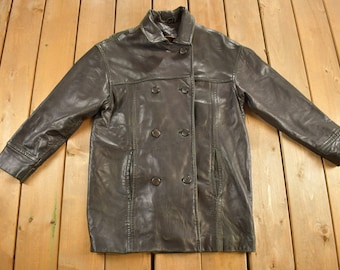 Vintage 1990s Danier Leather Trench Coat / Brown Leather / Fall Outerwear / Leather Coat / Winter Outerwear / Streetwear / 90s Leather