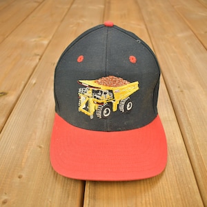 Gorra con cierre a presión de camión volquete CAT vintage de los años 90 / OSFA / Gorra de los años 90 / Gorra vintage con cierre a presión / Gorra de recuerdo / Bordada