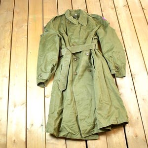 Vintage 1950'S US Military OG 107 Trench Coat with Liner