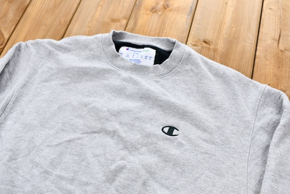 Vintage Blank Grey Champion Crewneck Sweatshirt /… - image 2