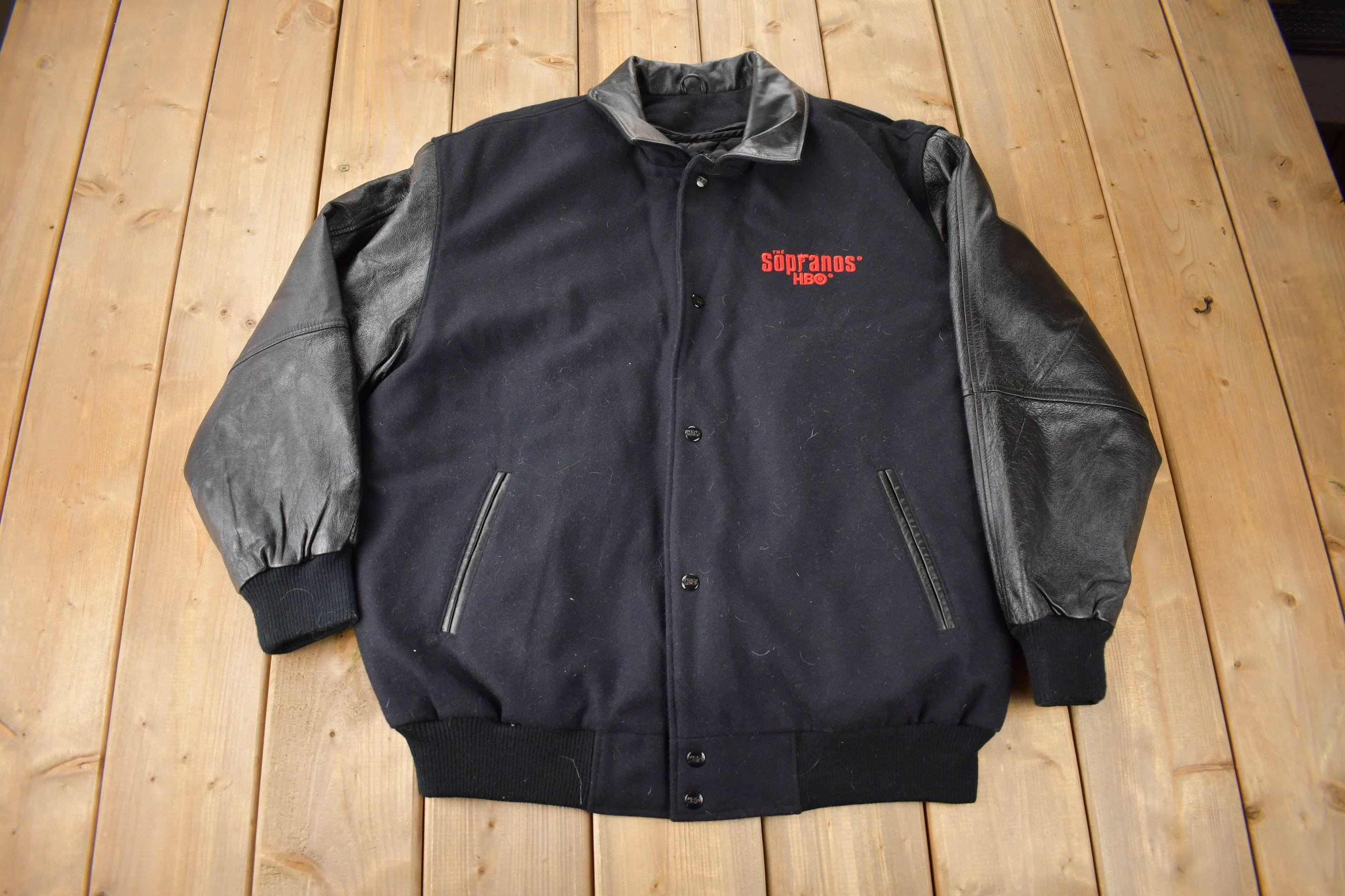 Vintage 1990s the Sopranos HBO Apparel Leather Varsity Style Jacket / Embroidered / Patchwork / the Sopranos Promo - Etsy Vintage 1990s the Sopranos HBO Apparel Leather Varsity Style Jacket / Embroidered / Patchwork / the Sopranos Promo - Etsy