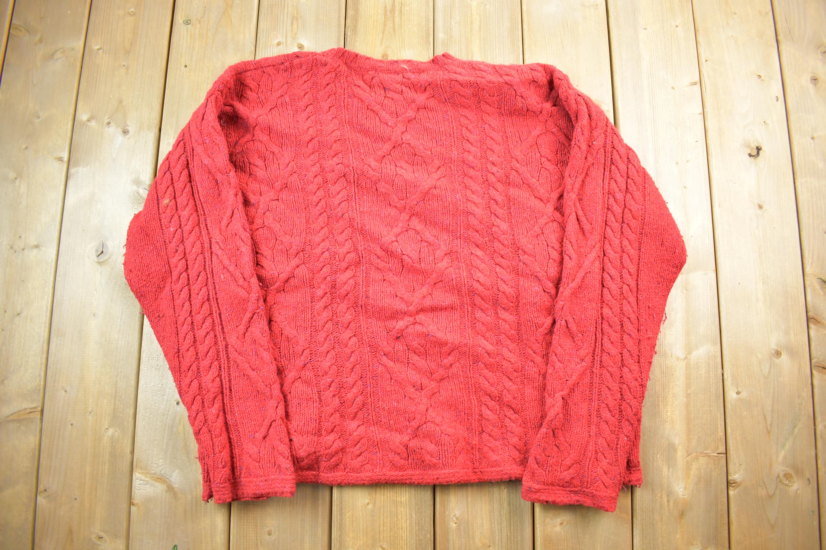 Vintage 1990s Red J Crew Knit Crewneck Sweater / 90s Crewneck - Etsy