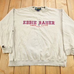 Vintage 1990s Eddie Bauer EBTEK Distressed Crewneck Sweatshirt / 90s Crewneck / Streetwear / Outdoorsman