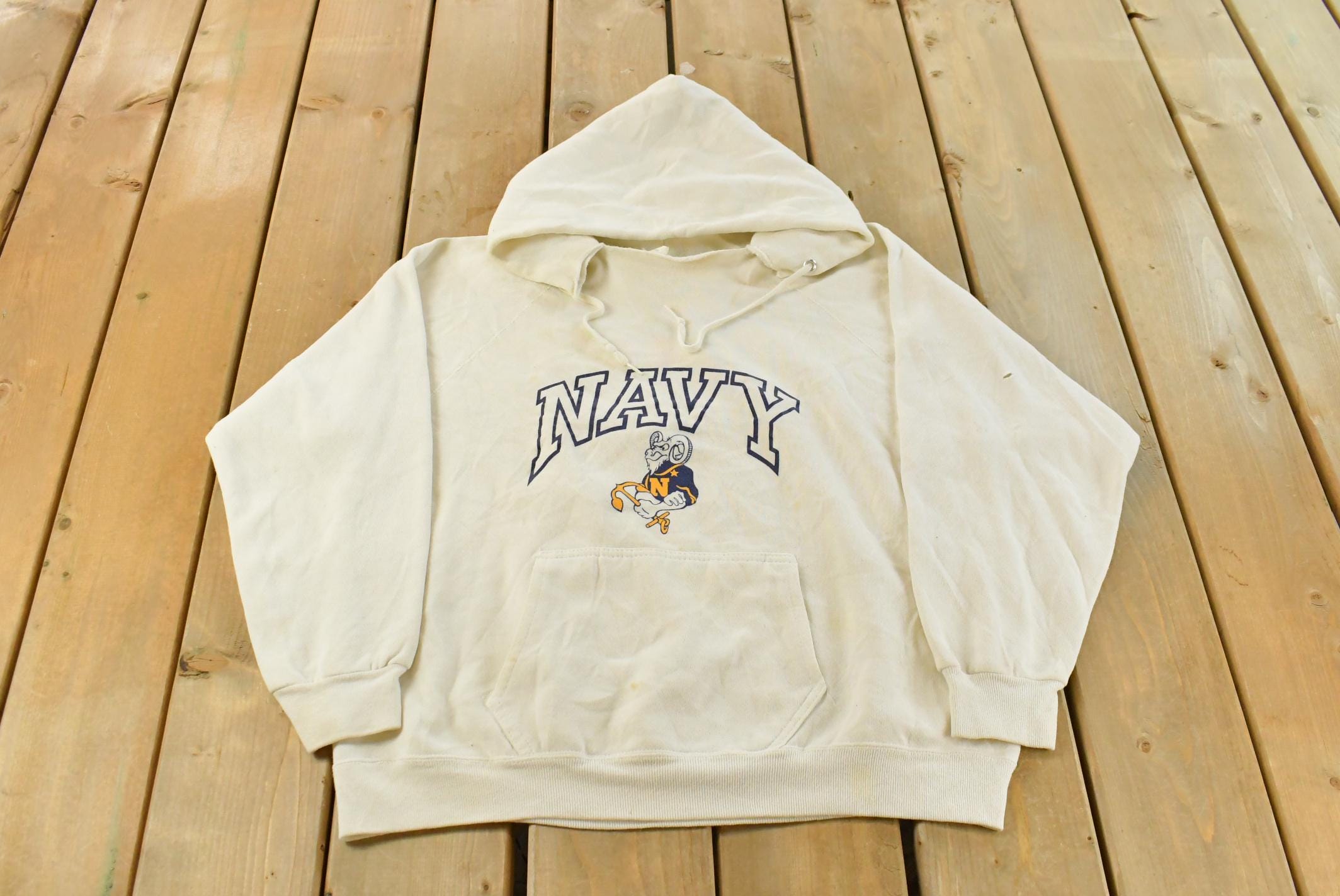 70s ARTEX US NAVY Bill the Goat 半袖スウェット Vintage 1970s Navy Bill the Goat Mascot Graphic Artex Hoodie Men's