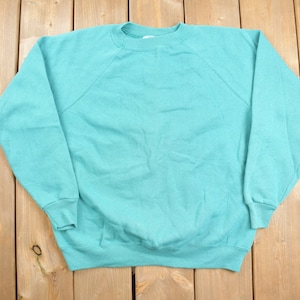 Vintage 1990s Hanes Her Way Raglan Crewneck Sweatshirt / 90s Crewneck / Vintage Blank / Essential / Made in USA / 90s Blank