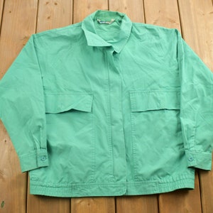 Vintage 90&#39;s Limited Collection Green Work Shirt / 1990&#39;s Button Up / Worker Shirt / Workwear / Pattern Button Up / Blank Button Up